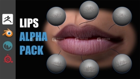 嘴唇细节纹理贴图 Artstation – Lips Detail Alpha Pack