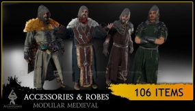 【UE】ROG模块化中世纪配件与长袍套装  ROG Modular Medieval Accessories and Robes