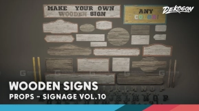 【UE5.1】木质招牌标识第十卷 Signage VOL.10 - Wooden Signs (Nanite and Low Poly)