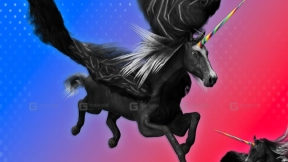 黑独角兽（已绑定骨骼，含动画）  Black Unicorn (Rigged,Animated)