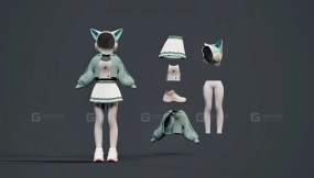 可爱动漫女孩套装 - Cute Anime Girl Outfit