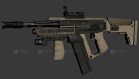 《黑暗突袭》中的冲锋枪3D模型-60 - SMG from Dark Raid 3D model-60