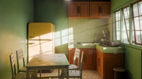 场景-复古厨房场景 - Scene- Retro Kitchen Scene