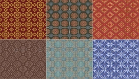 中式古典花纹无缝拼接背景纹理底纹服装印花设计矢量素材