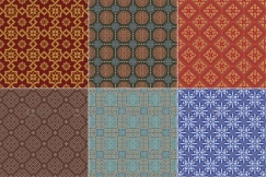 中式古典花纹无缝拼接背景纹理底纹服装印花设计矢量素材