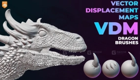 26种恐龙皮肤鳞片龙鳞笔刷 Blender VDM Dragon Brushes
