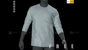 男士长袖卫衣模型 Mens T-Shirt