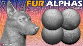 15种动物毛发皮毛短毛Alpha笔刷