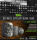 100个风格化系列笔刷 100+ Ultimate Stylized Alpha Pack by J Roscinas