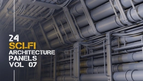 24+科幻建筑拼接面板模型vol.7 24 + scifi architecture - kitbash panels pack - vol 07