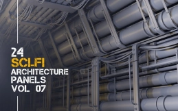 24+科幻建筑拼接面板模型vol.7 24 + scifi architecture - kitbash panels pack - vol 07