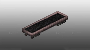 平板车 - Flatcar   вагон-платформа 3D model-52