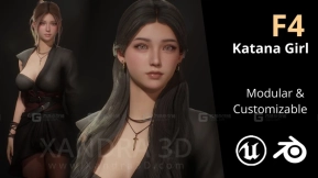 【UE4.27】F4武士刀少女里美 F4 Katana Girl Satomi