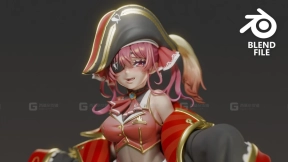 卡通同人可爱少女人物角色 Houshou Marine