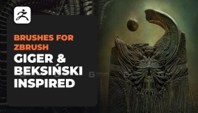 吉格尔与贝辛斯基致敬笔刷包（ZBrush专用）作者Pablo Munoz Gomez Giger & Beksinski tribute brushes pack for ZBrush by Pablo Munoz Gomez