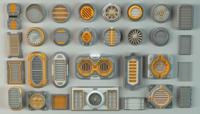 30+工业组合部件 Industrial Kitbash 1 - 30 Pieces