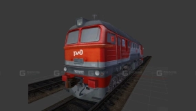 俄罗斯铁路М62-1675型内燃机车 - Тепловоз М62-1675 РЖД 3D model-11