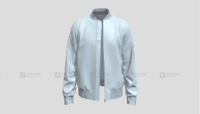 飞行员拉链夹克外套模型 Bomber Jacket Unzipped