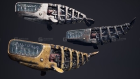 【UE】科幻深海巨兽机械鲸鱼潜艇模型带动画 Whale submarine