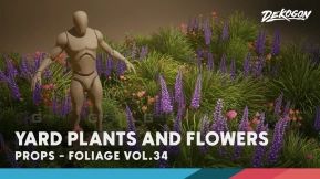 【UE】植被系列VOL.34  庭院植物与花朵 Foliage VOL.34- Yard Plants and Flowers (Low Poly)