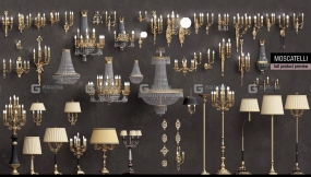 60+欧洲古典灯具吊灯台灯落地灯水晶灯 moscatelli collection 60 items