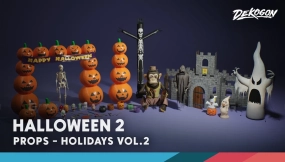 【UE】节日系列VOL.2  万圣节装饰（Nanite与低多边形） Holidays VOL.2 - Halloween Decor (Nanite and Low Poly)