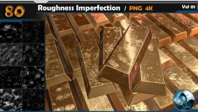 贵金属粗糙度划痕缺陷Alpha贴图4K无缝纹理 Roughness Imperfection Vol 01