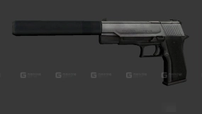 带消音器手枪 - Pistolw silencer 3D model-18