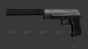 带消音器手枪 - Pistolw silencer 3D model-18