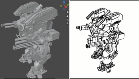 Blender中一键从任意3D模型生成线稿