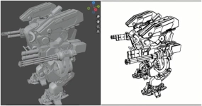 Blender中一键从任意3D模型生成线稿