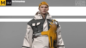 赛博朋克未来科幻男士冲锋衣外套夹克马甲裤子工装模型 Urban Outfit MD256