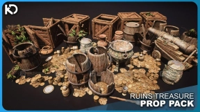 【UE】废墟宝藏道具包  Ruins Treasure Prop Pack