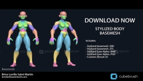 风格化卡通角色人体基础模型 Stylized Body Basemesh