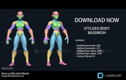 风格化卡通角色人体基础模型 Stylized Body Basemesh