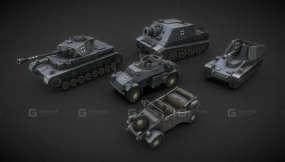 二战德国低多边形坦克 3 WW2 German Low Poly Tanks #3