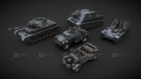 二战德国低多边形坦克 3 WW2 German Low Poly Tanks #3