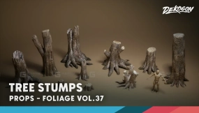 【UE】植被资源包第37辑 - 树桩（NANITE + 低多边形）  Foliage VOL.37- Tree Stumps (NANITE + LOW POLY)