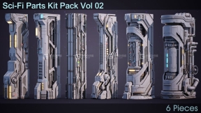 科技感立柱3D模型第二套 Sci-Fi Parts Kit Pack Vol 02 Column
