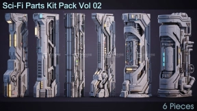 科技感立柱3D模型第二套 Sci-Fi Parts Kit Pack Vol 02 Column