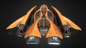 未来主义橙色飞船 Furutistic Orange Spaceship