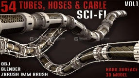 54组科幻电缆软管道模型 54 Sci-Fi Tubes, Hoses & Cables