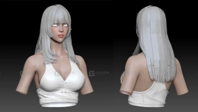 zbrush卡通女孩半身雕刻模型
