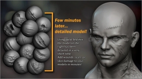Zbrush皮肤伤口疤痕损伤笔刷