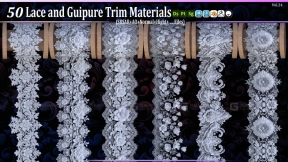 50种花边和镂空装饰材料 – 第24卷（SBSAR + 纹理） 50 Lace and Guipure Trim Materials (SBSAR + Textures)…Vol24