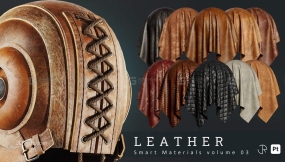 27个写实皮革智能材质球贴图 Realistic Leather Smart materials for substance 3d painter Vol 03