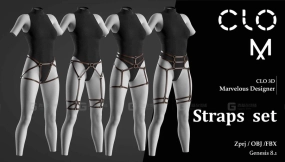 女士上衣配皮带与腿环