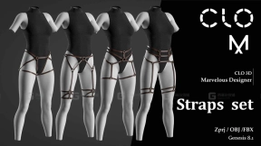 女士上衣配皮带与腿环