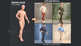 Bodiez 可定制男女基础网格模型 Bodiez  Customizable Male & Female Base Meshes