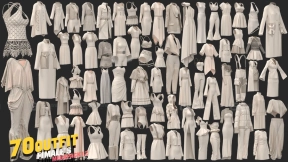 70套女性连衣裙裙子上衣裤子衣服外套夹克短裤 70 OUTFIT - FIMALE'S MEGAPACK